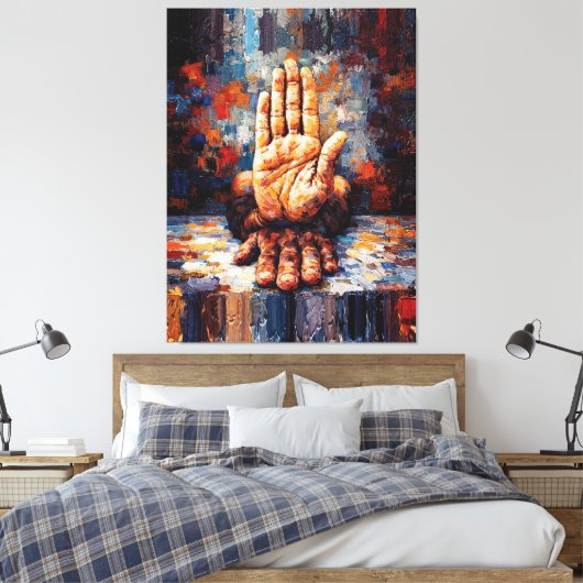 Raised Hand Gesture Expressive Impasto Leinwanddruck (Insitu (Schlafzimmer))