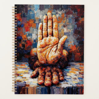 Raised Hand Gesture Expressive Impasto Planer