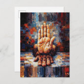 Raised Hand Gesture Expressive Impasto Postkarte (Vorne/Hinten)