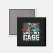 Raised In A Cage Baseball Training, Batting Cage D Magnet (Vorderseite/Rückseite)