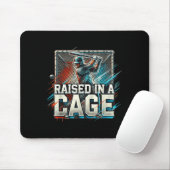 Raised In A Cage Baseball Training, Batting Cage D Mousepad (Mit Mouse)