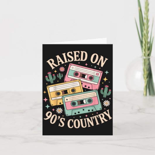 Raised On 90's Country Music Retro Cette Design  Karte (Vorderseite)