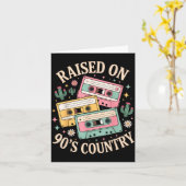 Raised On 90's Country Music Retro Cette Design  Karte (Gelbe Blume)