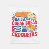 Raised On Cuban Bread And Croquetas Cuba Flag Cuba Fleecedecke (Vorderseite)