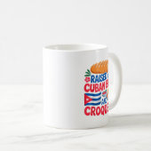 Raised On Cuban Bread And Croquetas Cuba Flag Cuba Kaffeetasse (VorderseiteRechts)