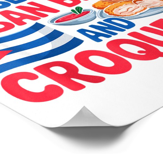 Raised On Cuban Bread And Croquetas Cuba Flag Cuba Poster (Ecke)