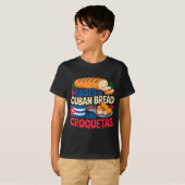 Raised On Cuban Bread And Croquetas Cuba Flag Cuba T-Shirt (Vorne ganz)