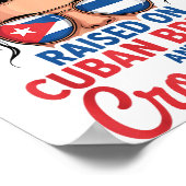 Raised On Cuban Bread And Croquetas Messy Bun Cuba Poster (Ecke)