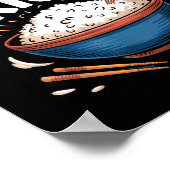 Raised On Rice Food Lover Bowl Design For Fun Casu Poster (Ecke)