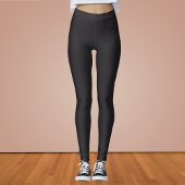 Raisin Black Solid Color Leggings