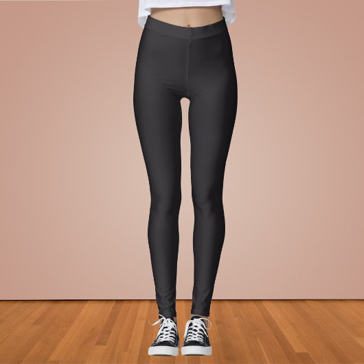 Raisin Black Solid Color Leggings