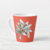 Raisin Blossom Cust. Orange Red Latte Tasse (Linke Ecke)