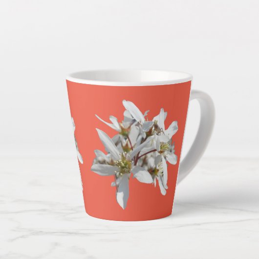 Raisin Blossom Cust. Orange Red Latte Tasse (Rechte Ecke)