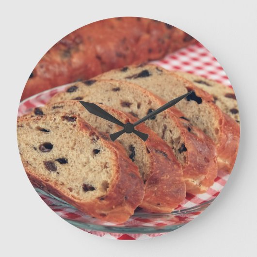 Raisin Bread Große Wanduhr (Vorderseite)