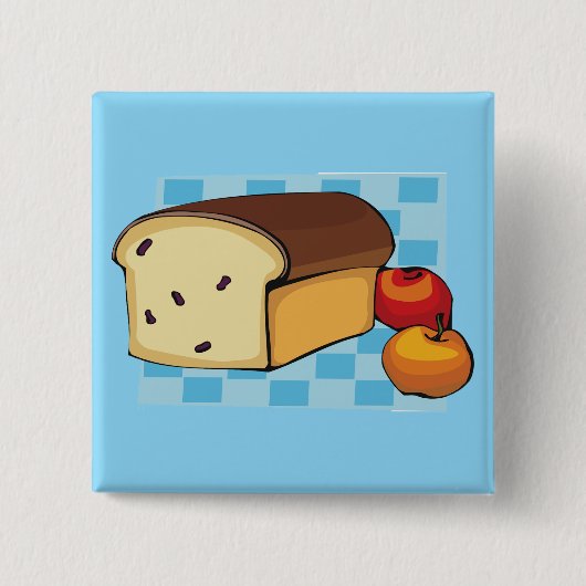 Raisin Bread Loaf and Red Apples Button (Vorderseite)