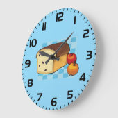 Raisin Bread Loaf and Red Apples Große Wanduhr (Winkel)