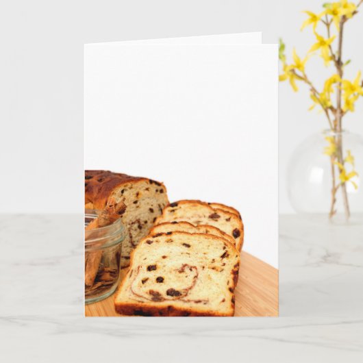 Raisin Brot und Zimt Karte (Gelbe Blume)