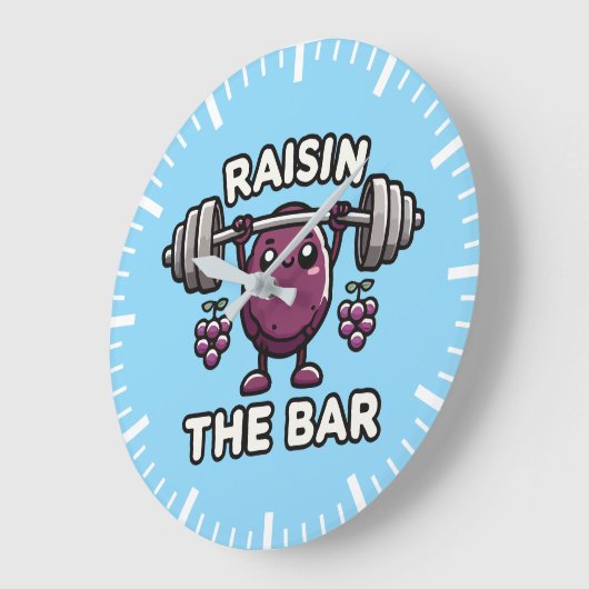 Raisin The Bar - Funny Niedlich Gym Motivierend Große Wanduhr (Winkel)