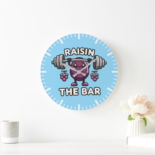 Raisin The Bar - Funny Niedlich Gym Motivierend Große Wanduhr (Zuhause)