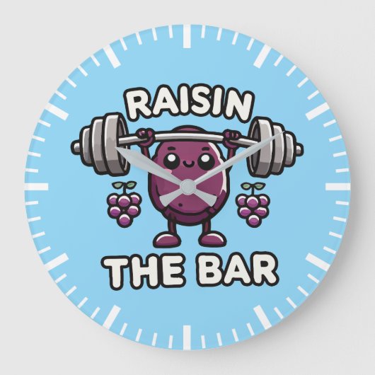 Raisin The Bar - Funny Niedlich Gym Motivierend Große Wanduhr (Vorderseite)