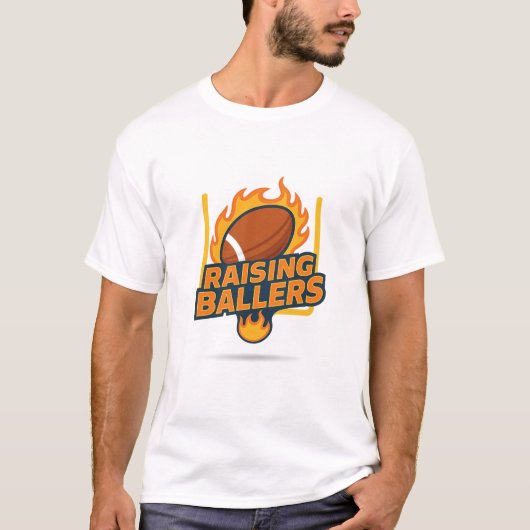 Raising Ballers Fiery Football  T-Shirt (Vorderseite)