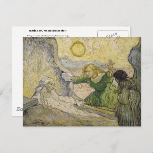 Raising of Lazarus (Rembrandt), Van Gogh Fine Art Postkarte (Vorne/Hinten)