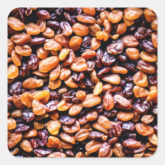 Raisins Quadratischer Aufkleber (Vorderseite)