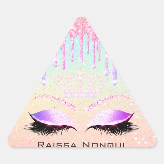 Raissa Crown 16. 15. Bridal Holographic1 Dreieckiger Aufkleber (Vorderseite)