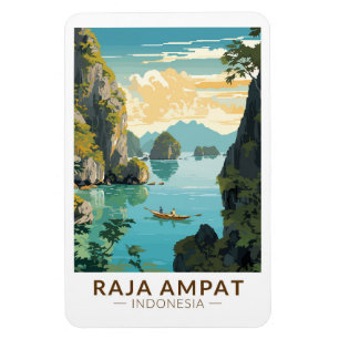 Raja Ampat Indonesia Boat Travel Art Vintag Magnet