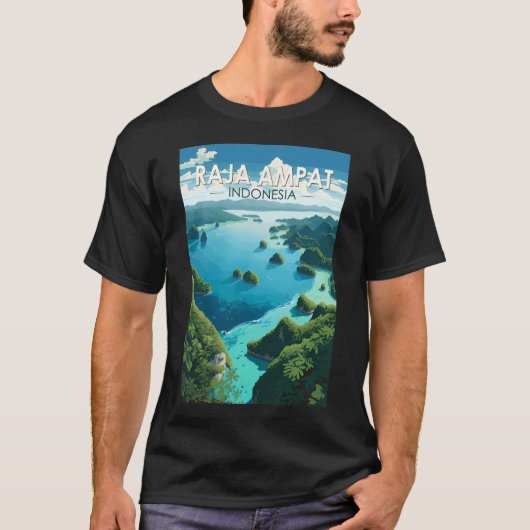 Raja Ampat Indonesia Reisen Art T-Shirt (Vorderseite)