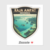 Raja Ampat Indonesia Reisen Art Vintag Aufkleber (Blatt)