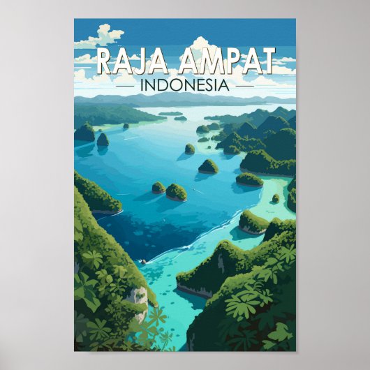 Raja Ampat Indonesia Reisen Art Vintag Poster (Vorne)