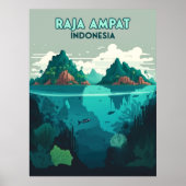 Raja Ampat Indonesia Underwater Scuba Retro Poster (Vorne)
