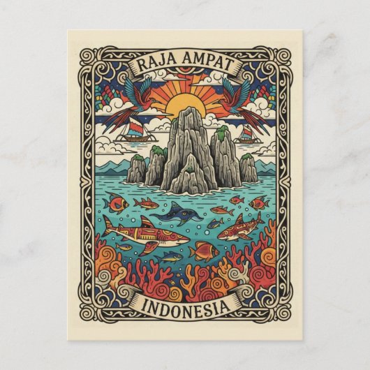 Raja Ampat Indonesien Postkarte (Vorderseite)