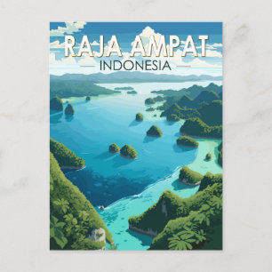 Raja Ampat Indonesien Reise Kunst Vintage Postkarte