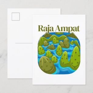 Raja Ampat Papua Indonesien Reiseillustrierung Postkarte