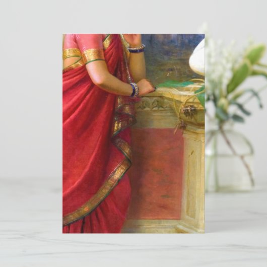 Raja Ravi Varma - Hamsa Damayanti Einladung (Stehend Vorderseite)