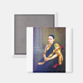 Raja Ravi Varma Porträt einer Frau Magnet (Vorderseite/Rückseite)