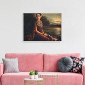 Raja Ravi Varma - Radha im Mondlicht Leinwanddruck (Insitu (Wohnzimmer))