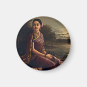 Raja Ravi Varma - Radha im Mondlicht Magnet (Vorne)