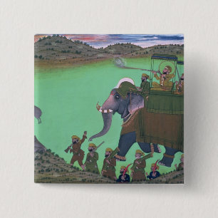 Raja Sarup Singh von Udaipur, auf einer Eberjagd Button