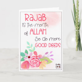 Rajab - Heiliger Monat Segen - Florales Design Karte