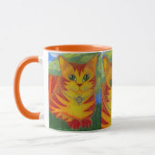 Rajah goldene Goldsun-Katzen-Fantasie-Kunst-Tasse Tasse (Links)