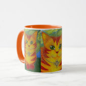 Rajah goldene Goldsun-Katzen-Fantasie-Kunst-Tasse Tasse (Vorderseite Links)