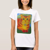 Rajah goldenes Goldsun-Katzen-Fantasie-Kunst-Shirt T-Shirt (Vorderseite)