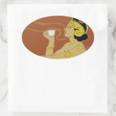 Rajah Ovaler Aufkleber (Tasche)