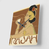 Rajah Vintage Kaffee-Anzeige Quadratische Wanduhr (Winkel)