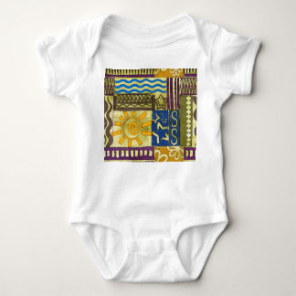 Rajasthan Indian, Patchwork-Teppich-Textur. Baby Strampler