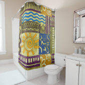 Rajasthan Indian, Patchwork-Teppich-Textur. Duschvorhang (Beispiel)