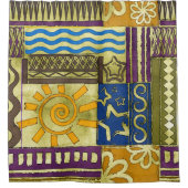 Rajasthan Indian, Patchwork-Teppich-Textur. Duschvorhang (Vorderseite)